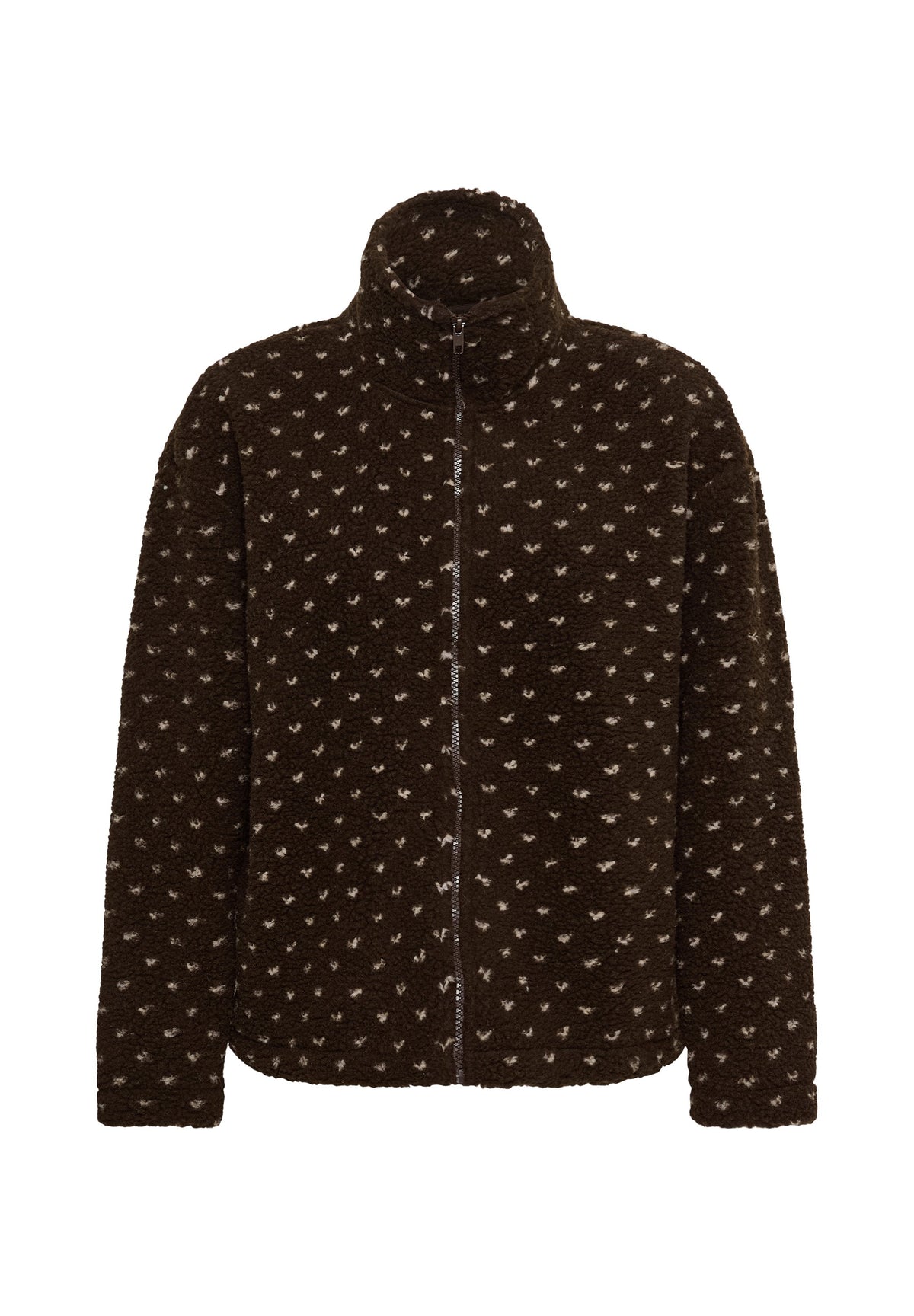 Beatrix | Women's Polka Dot Fleece Jacket High Neck Autumn Winter