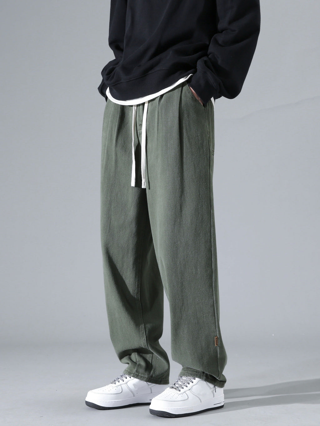 Beckett | Men's Wide-Leg Trousers, Drawstring Waist Relaxed Pants