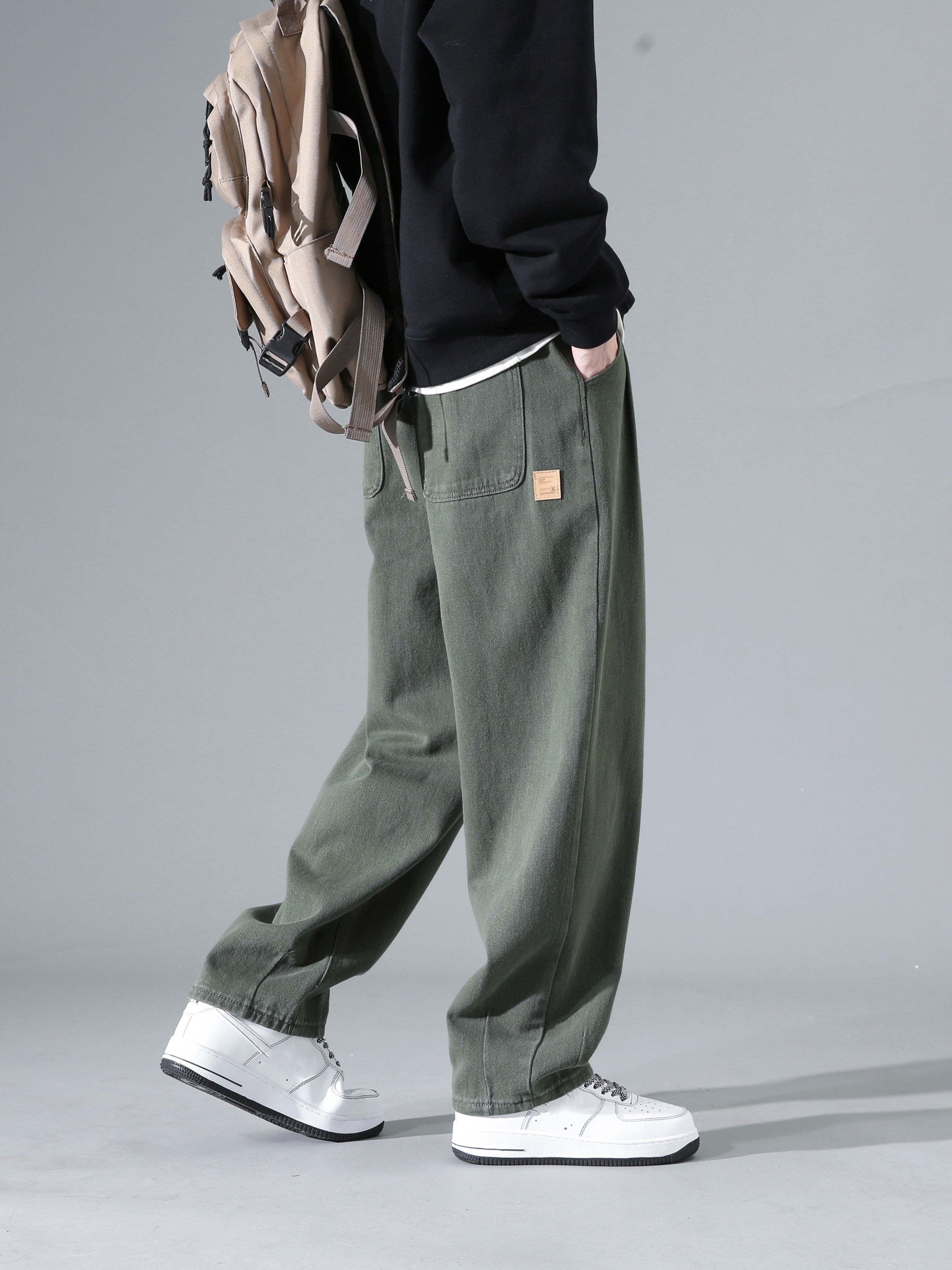 Beckett | Men's Wide-Leg Trousers, Drawstring Waist Relaxed Pants