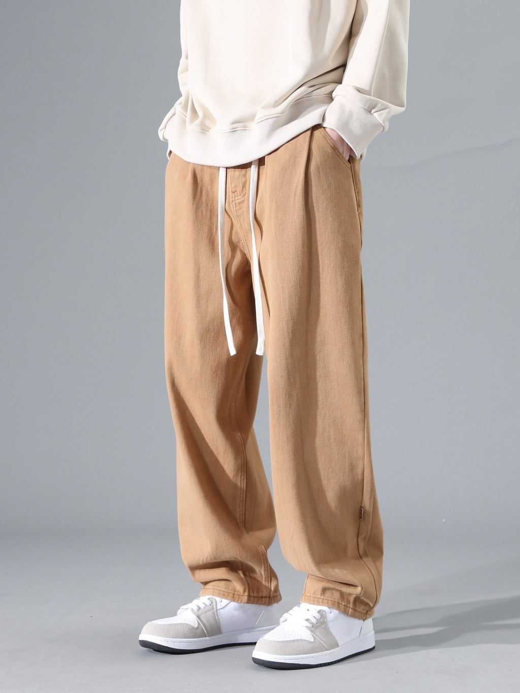 Beckett | Men's Wide-Leg Trousers, Drawstring Waist Relaxed Pants