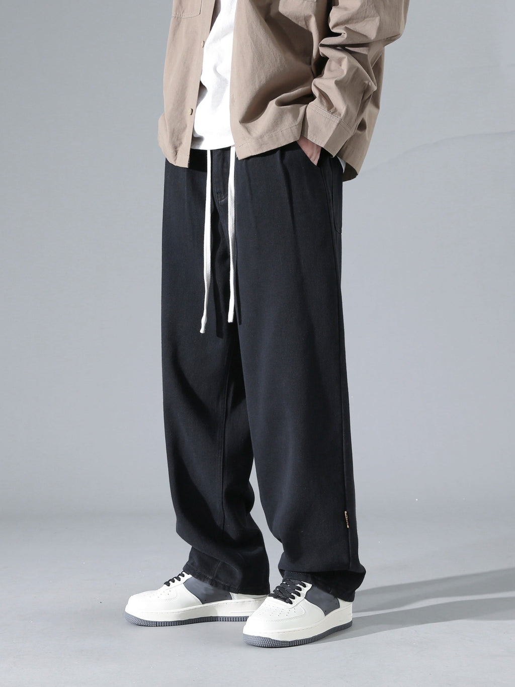 Beckett | Men's Wide-Leg Trousers, Drawstring Waist Relaxed Pants