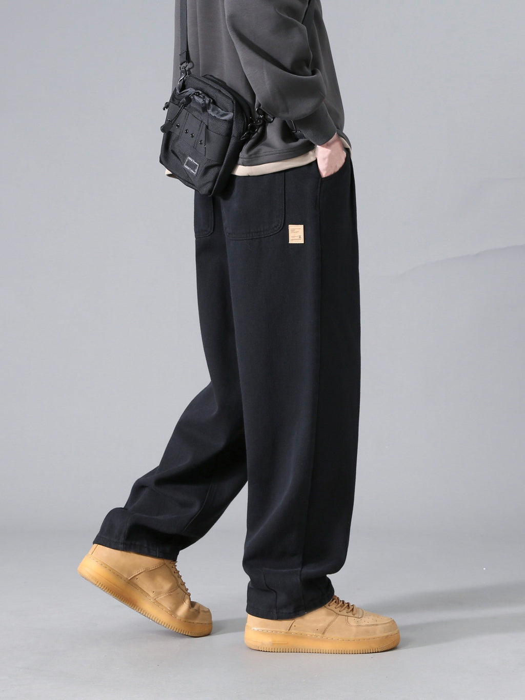 Beckett | Men's Wide-Leg Trousers, Drawstring Waist Relaxed Pants