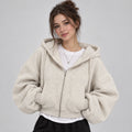 Bellamy | Women's Cropped Zip Up Hoodie Fleece Lined Autumn Winter