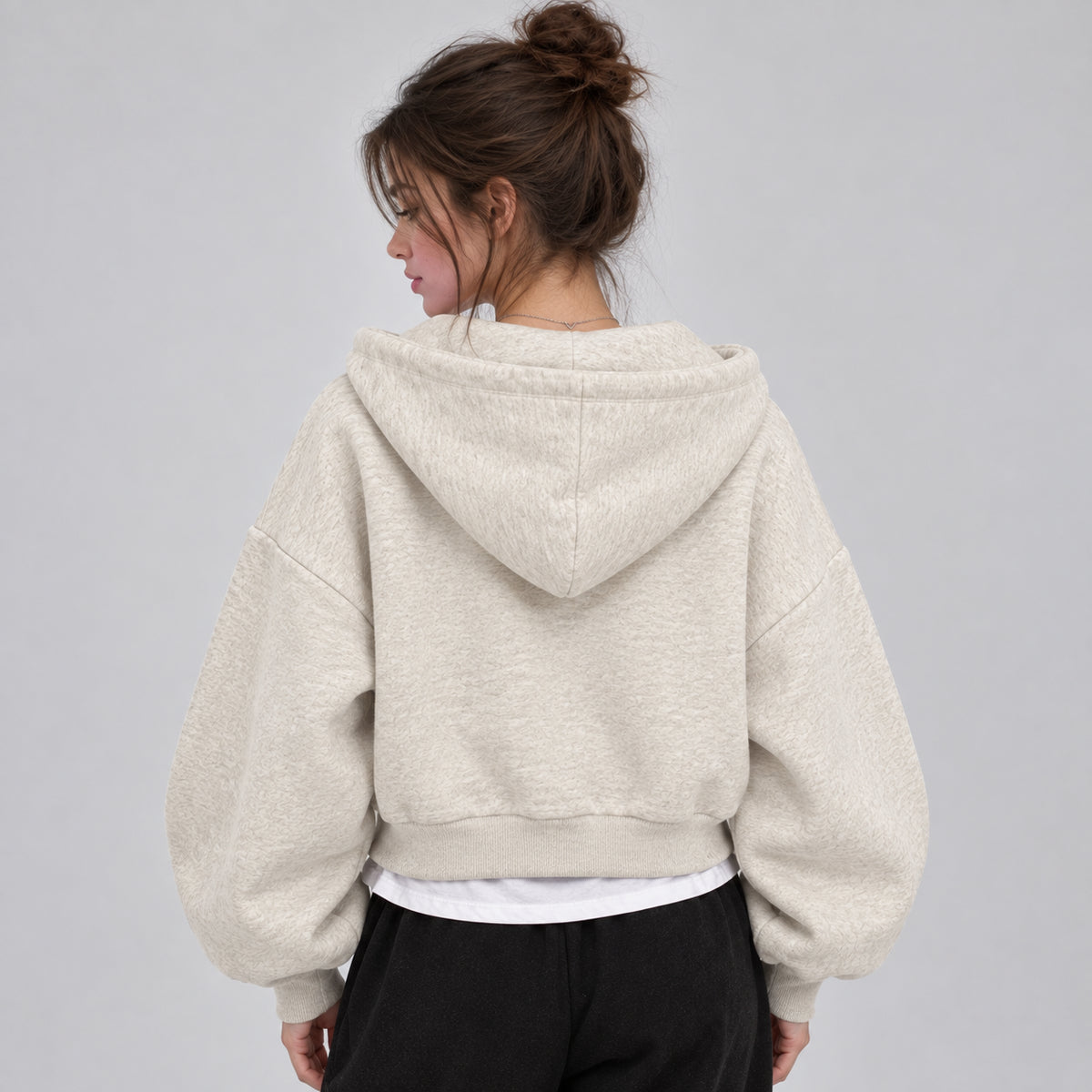 Bellamy | Women's Cropped Zip Up Hoodie Fleece Lined Autumn Winter