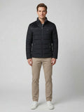 Casper | Men's Fleece Lined Padded Winter Coat, Contrast Panel - Front [Lystr 6ac01aef06f210fd6cf85c12:front]