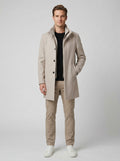 Oscar | Men's Short Wool Blend Coat, Taupe Classic Winter - Front [Lystr 6ac01afb06f210fd6cf85c15:front]