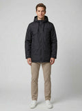 Theo | Men's Hooded Padded Winter Coat, Black Insulated Outerwear - Front [Lystr 6ac49f5b4b5d0052da3d617b:front]