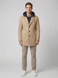 Felix | Men's Short Overcoat, Irish Cream Classic Winter Coat - Front [Lystr 6ac49f604b5d0052da3d617e:front]