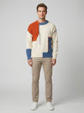 Felix | Men's Knit Sweater Patchwork Multicolour Layering Casual - Front [Lystr 6a8610d7346c7d0de359f70f:front]