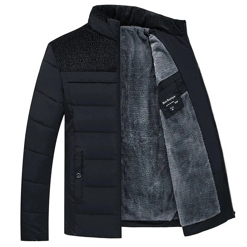 Casper | Men's Fleece Lined Padded Winter Coat, Contrast Panel
