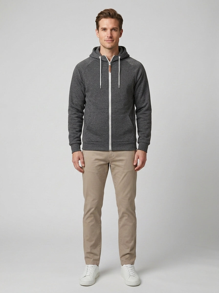 Fournier | Men's Zip Sweater, Casual Versatile Winter Knit - Front [Lystr 6a745371ec197044ccb0dfa7:front]