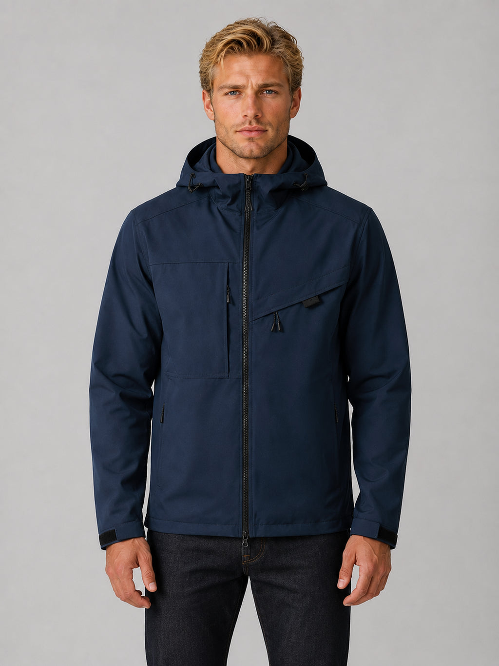 Callan | Men's Wind Water Resistant Hooded Windbreaker Zip Up Outdoor Autumn Winter
