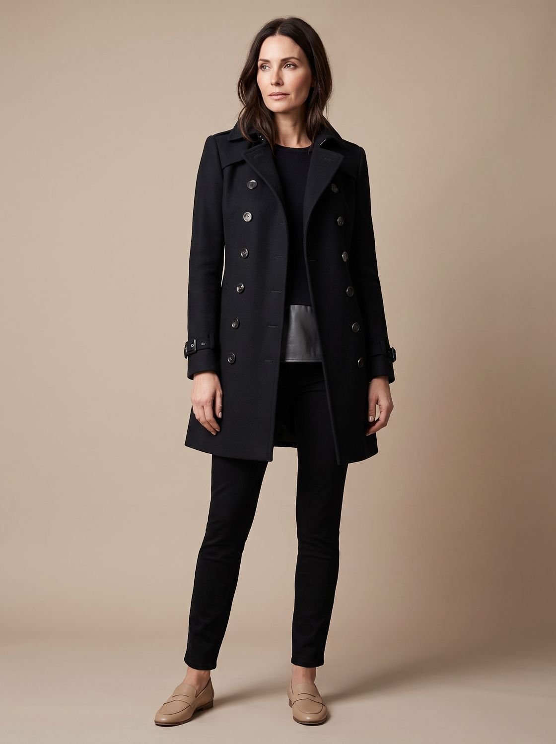 Celestine | Women's Elegant Wool Coat Double Breasted Revere Collar Autumn Winter