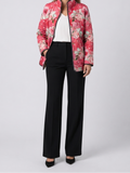Freya | Women's Quilted Jacket, Pink Floral Print Winter Jacket - Floral