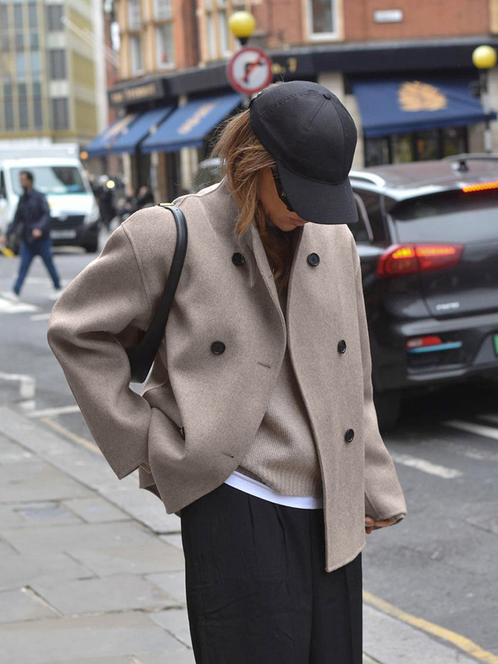 Charlene | Women's Double Breasted Pea Coat Stand Collar Autumn Winter