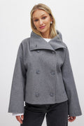 Clara | Women's Cropped Peacoat Double Breasted Wool Blend Winter
