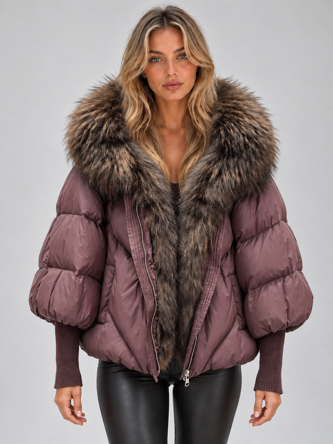 Clementine | Women's Faux Fur Hooded Puffer Jacket Oversized Padded Winter Coat