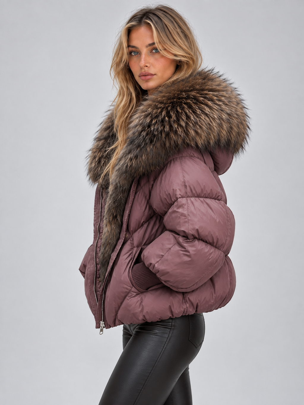 Clementine | Women's Faux Fur Hooded Puffer Jacket Oversized Padded Winter Coat