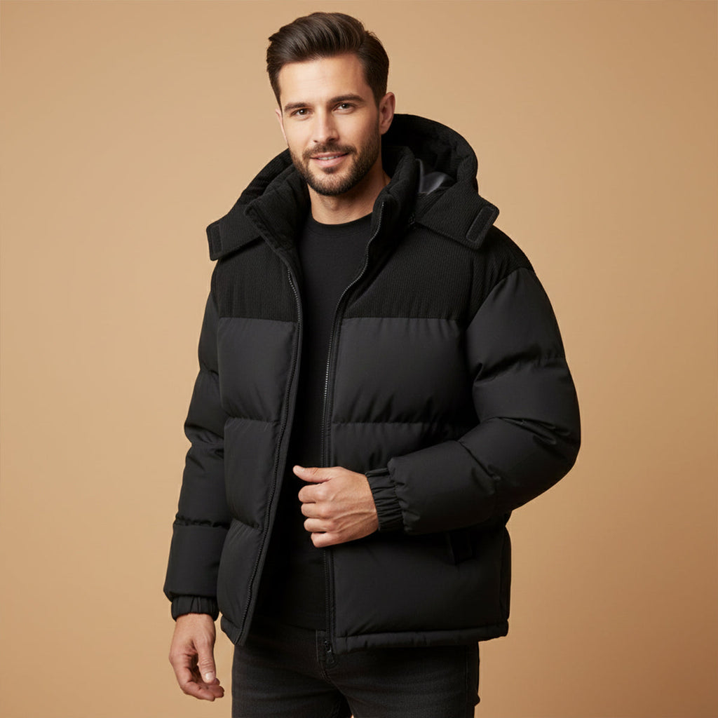Stonewell | Men's Puffer Jacket, Thick Hooded Winter Jacket
