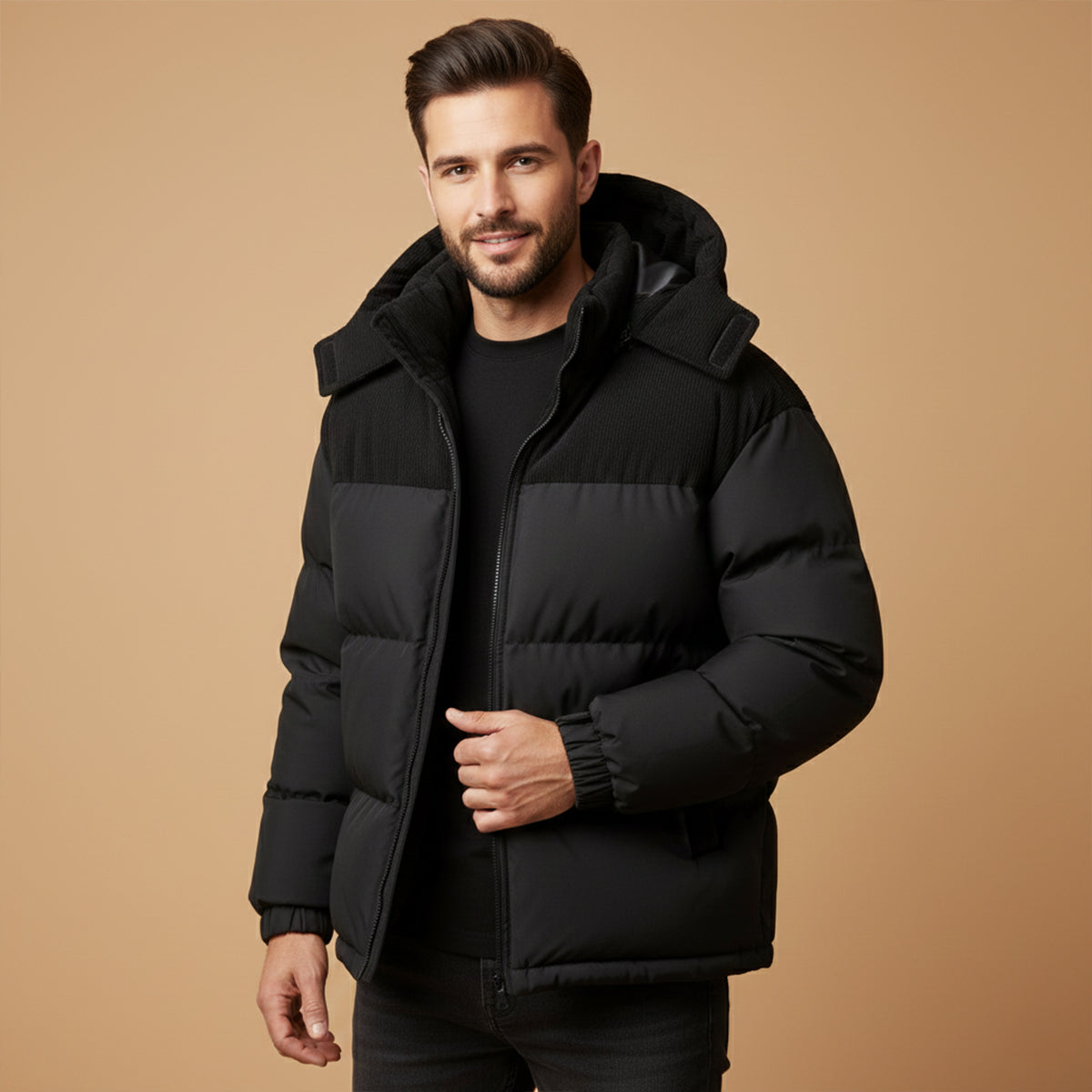 Stonewell | Men's Puffer Jacket, Thick Hooded Winter Jacket