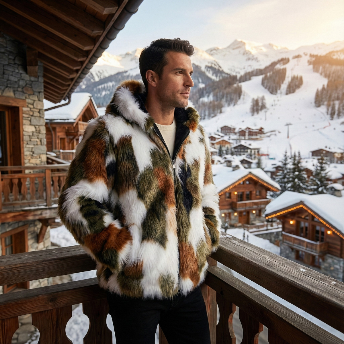 Garda | Men's Hooded Jacket, Elegant Soft Fur Winter Jacket