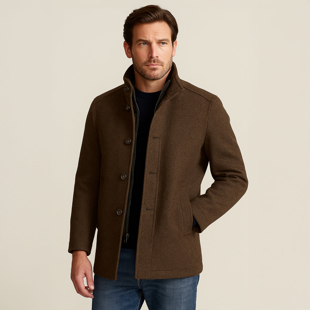 Broadway | Men's Trench Coat, Wool Blend Classic Winter Coat