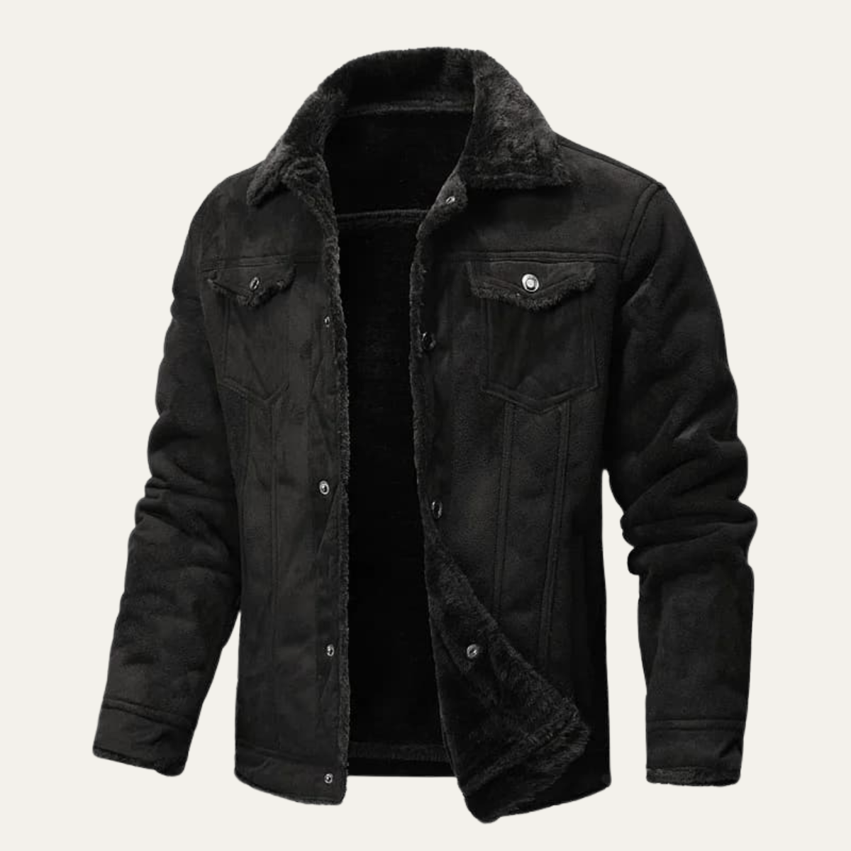 Breuil | Men's Leather Jacket, Winter Shearling Biker Jacket