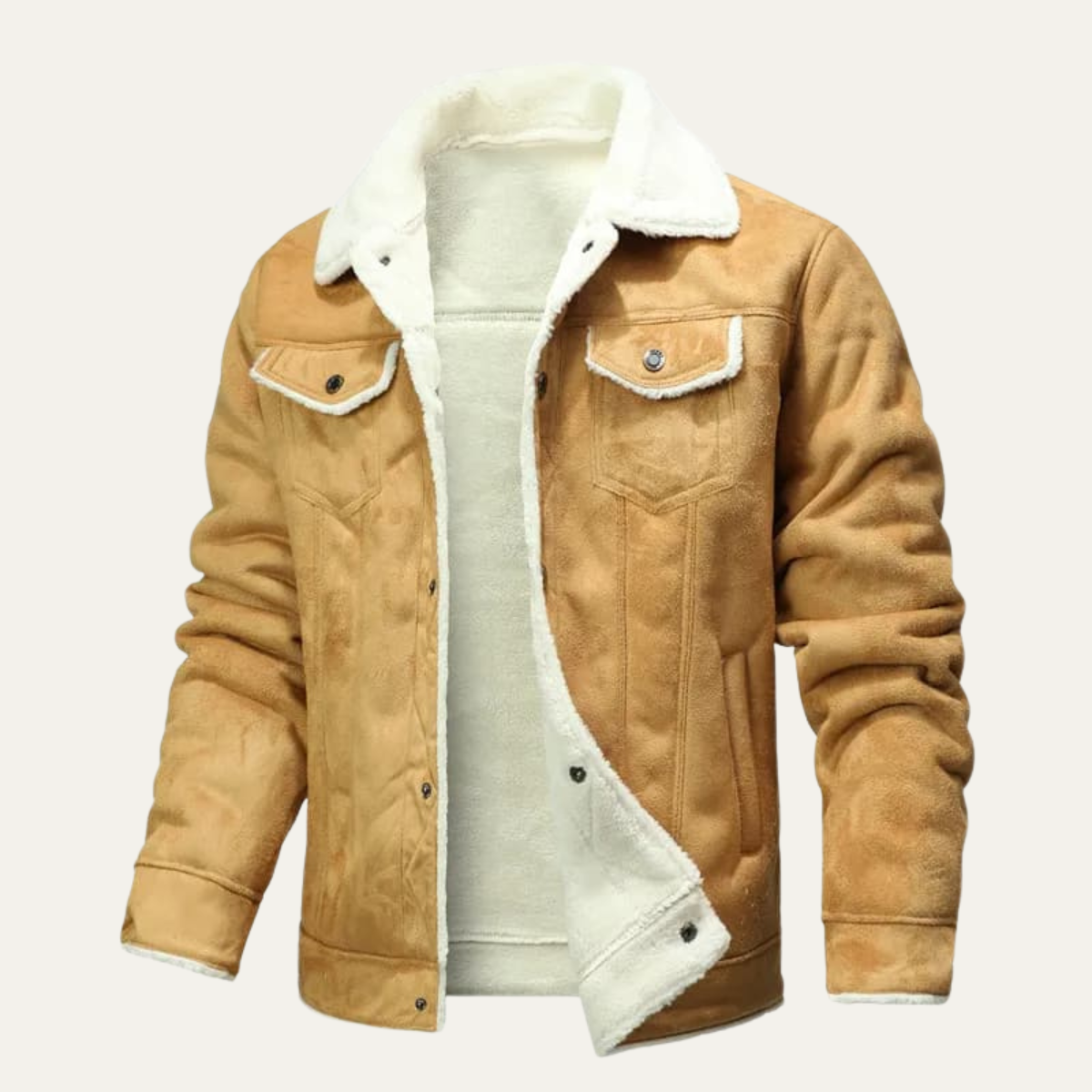 Breuil | Men's Leather Jacket, Winter Shearling Biker Jacket