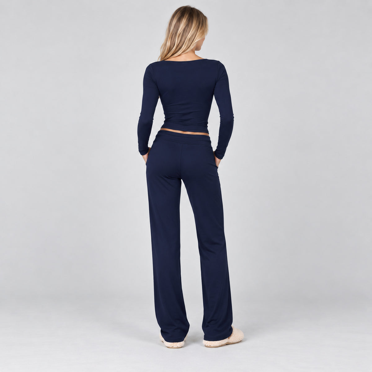 Coralie | Women's Loungewear Set Ribbed Long Sleeve Drawstring Two Piece