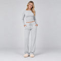 Coralie | Women's Loungewear Set Ribbed Long Sleeve Drawstring Two Piece
