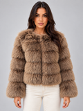Cosima | Women's Faux Fur Jacket Plush Cropped Winter Coat