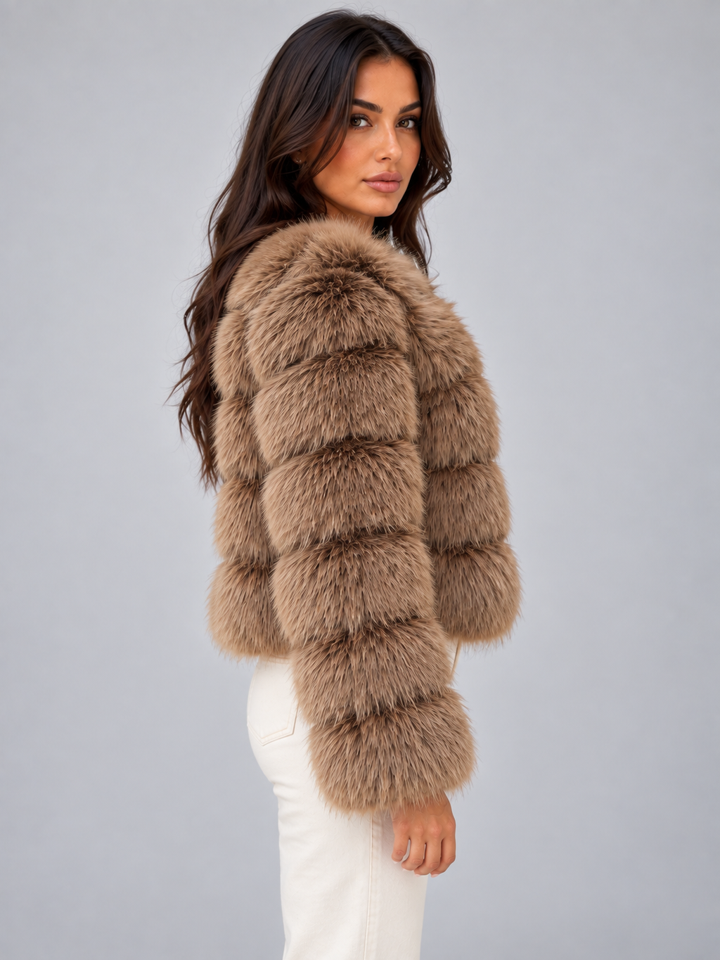 Cosima | Women's Faux Fur Jacket Plush Cropped Winter Coat