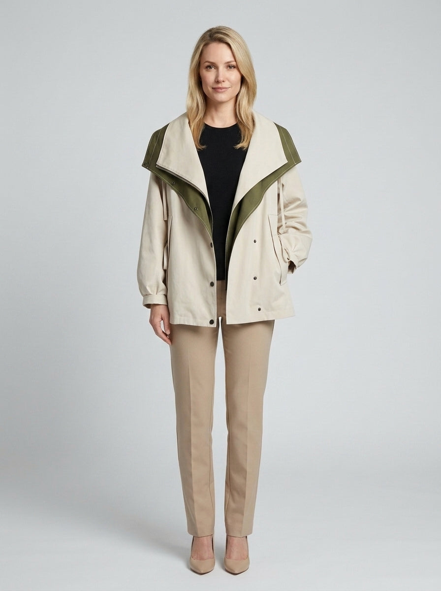 Maya | Women's Hooded Jacket, Casual Zip Winter Jacket - Front [Lystr 6a74662b5d32fba9c72a61c0:front]