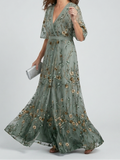 Iris | Women's Halter Bloom Maxi Dress, Flowy Summer Dress - Sage Green