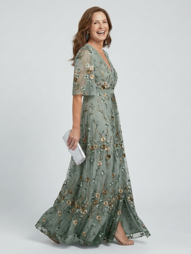 Iris | Women's Halter Bloom Maxi Dress, Flowy Summer Dress - Sage Green