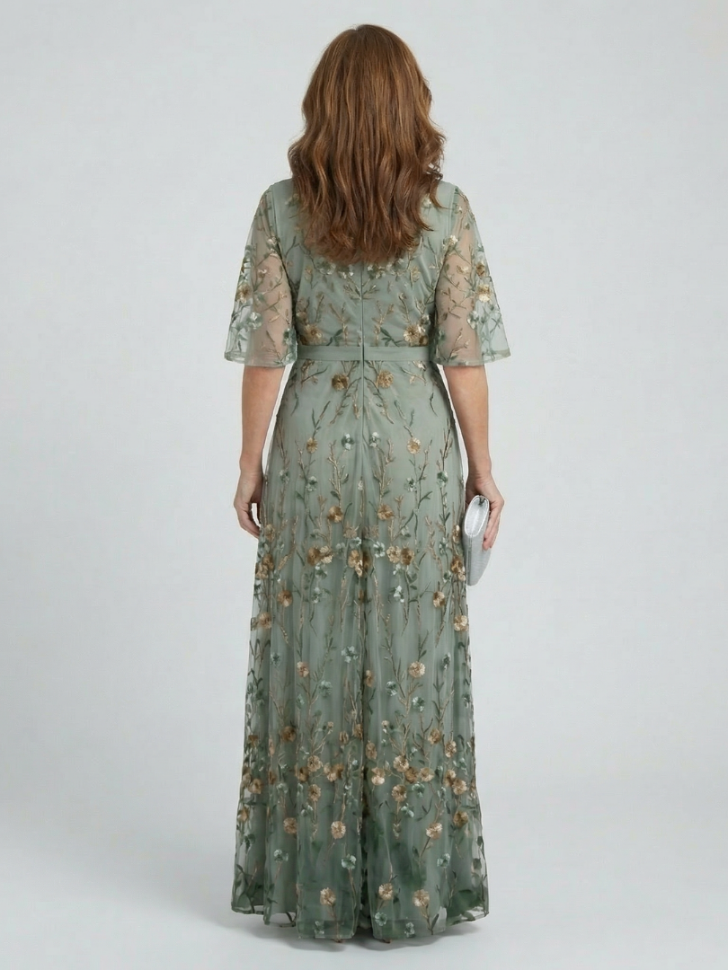 Iris | Women's Halter Bloom Maxi Dress, Flowy Summer Dress - Sage Green