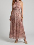 Beatrix | Women's Textured Finish Midi Dress, Sleeveless Summer Dress - Pink