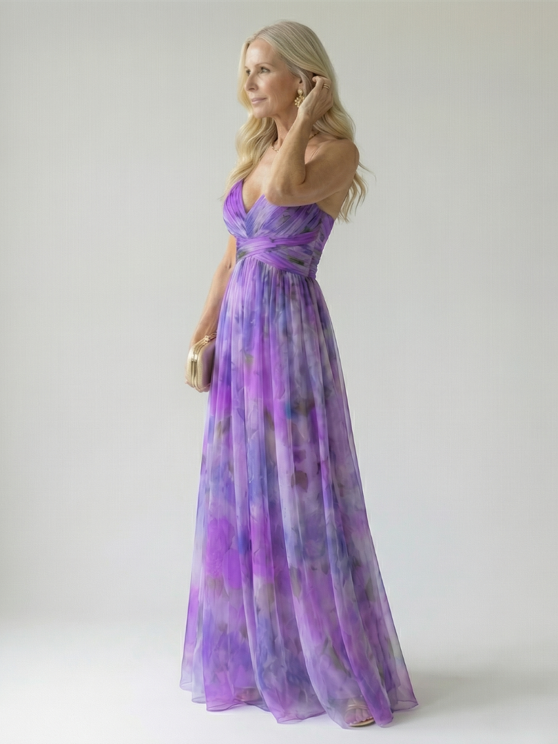 Adele | Women's Soft Wrap Maxi Dress, Flowy Summer Dress