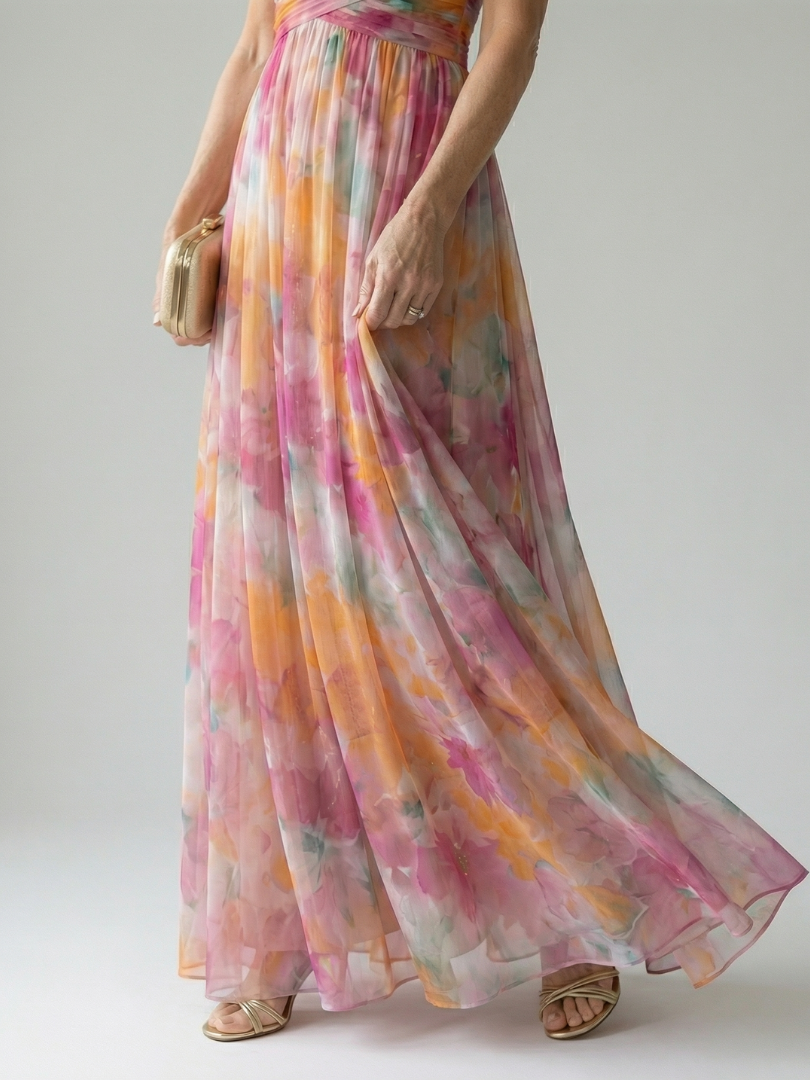 Adele | Women's Soft Wrap Maxi Dress, Flowy Summer Dress