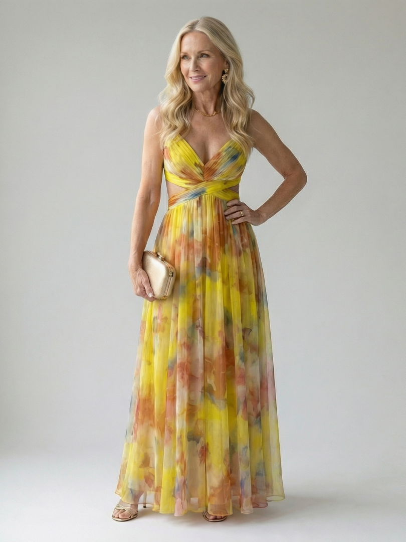 Adele | Women's Soft Wrap Maxi Dress, Flowy Summer Dress
