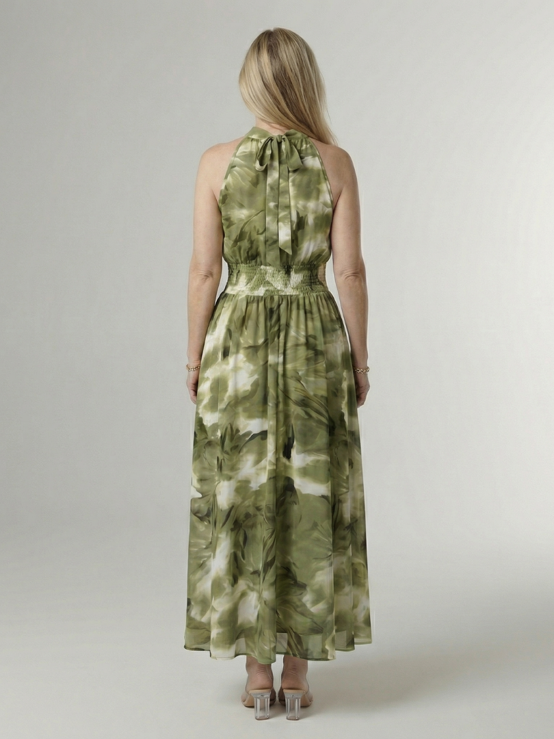 Harlow | Women's Gathered Halter Midi Dress, Summer Dress