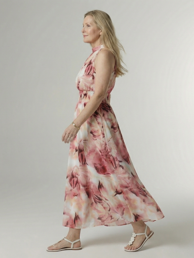 Harlow | Women's Gathered Halter Midi Dress, Summer Dress