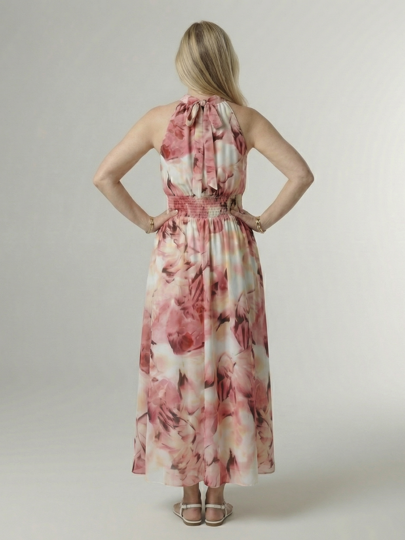 Harlow | Women's Gathered Halter Midi Dress, Summer Dress