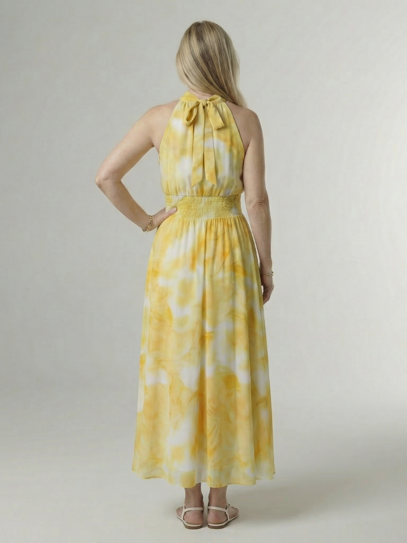 Harlow | Women's Gathered Halter Midi Dress, Summer Dress