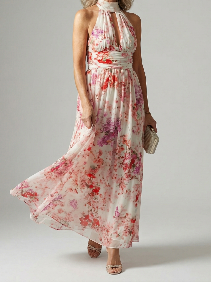 Elodie | Women's Easy Flow Maxi Dress, Floral Summer Dress - Floral
