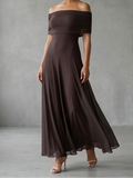 Rosa | Women's Off Shoulder Draped Midi Dress, Summer Dress