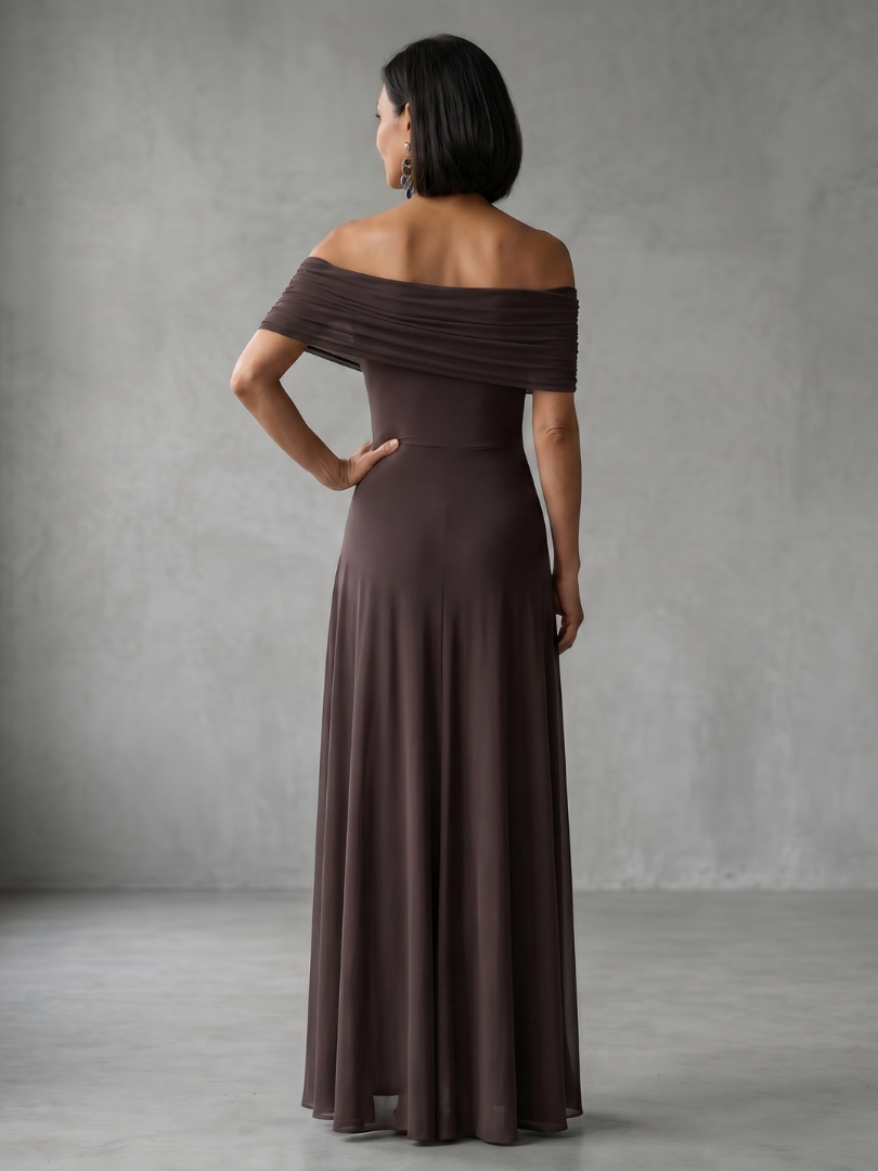 Rosa | Women's Off Shoulder Draped Midi Dress, Summer Dress