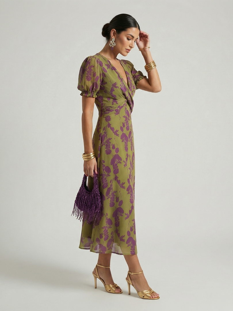 Willow | Women's Relaxed Floral Midi Dress, Summer Dress - Floral