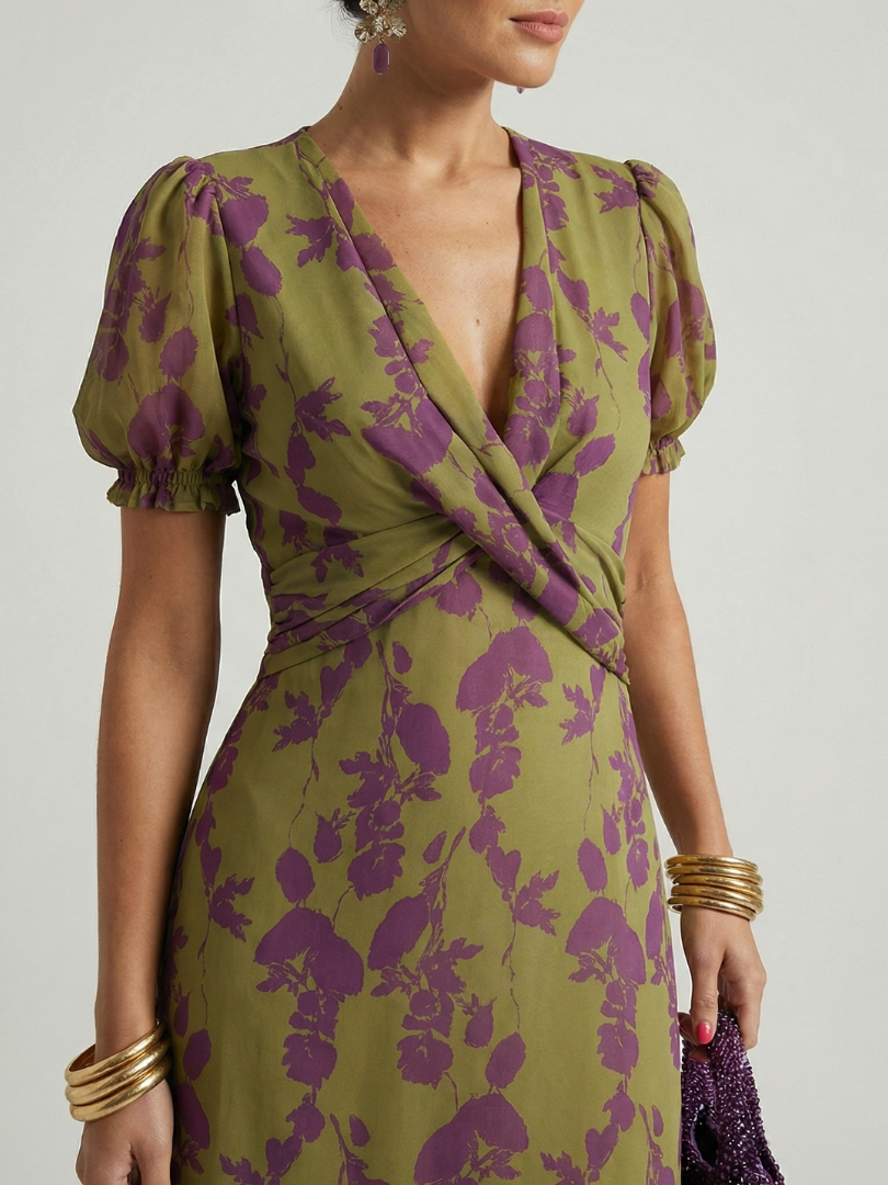 Willow | Women's Relaxed Floral Midi Dress, Summer Dress - Floral