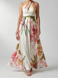 Rosalind | Women's Light Floral Maxi Dress, Flowy Summer Dress